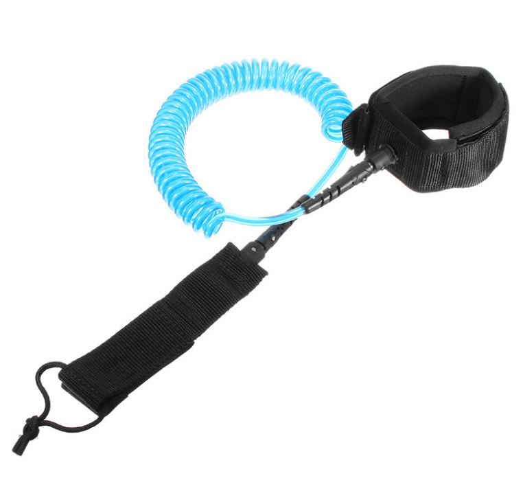 Surf Board Coiled 7mm 10 Foot Long Surfing Bodyboard ( Surfboard Paddle Strap Kit Leash Wrist Ankle Safety Swivel Leash )