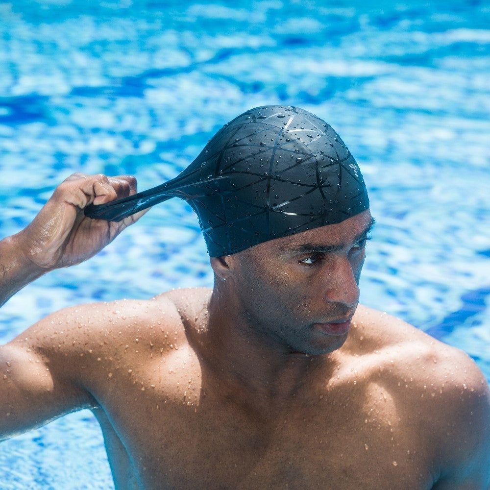 3D Elastic Professional Silica Gel Swimming Cap Waterproof Ear Protection