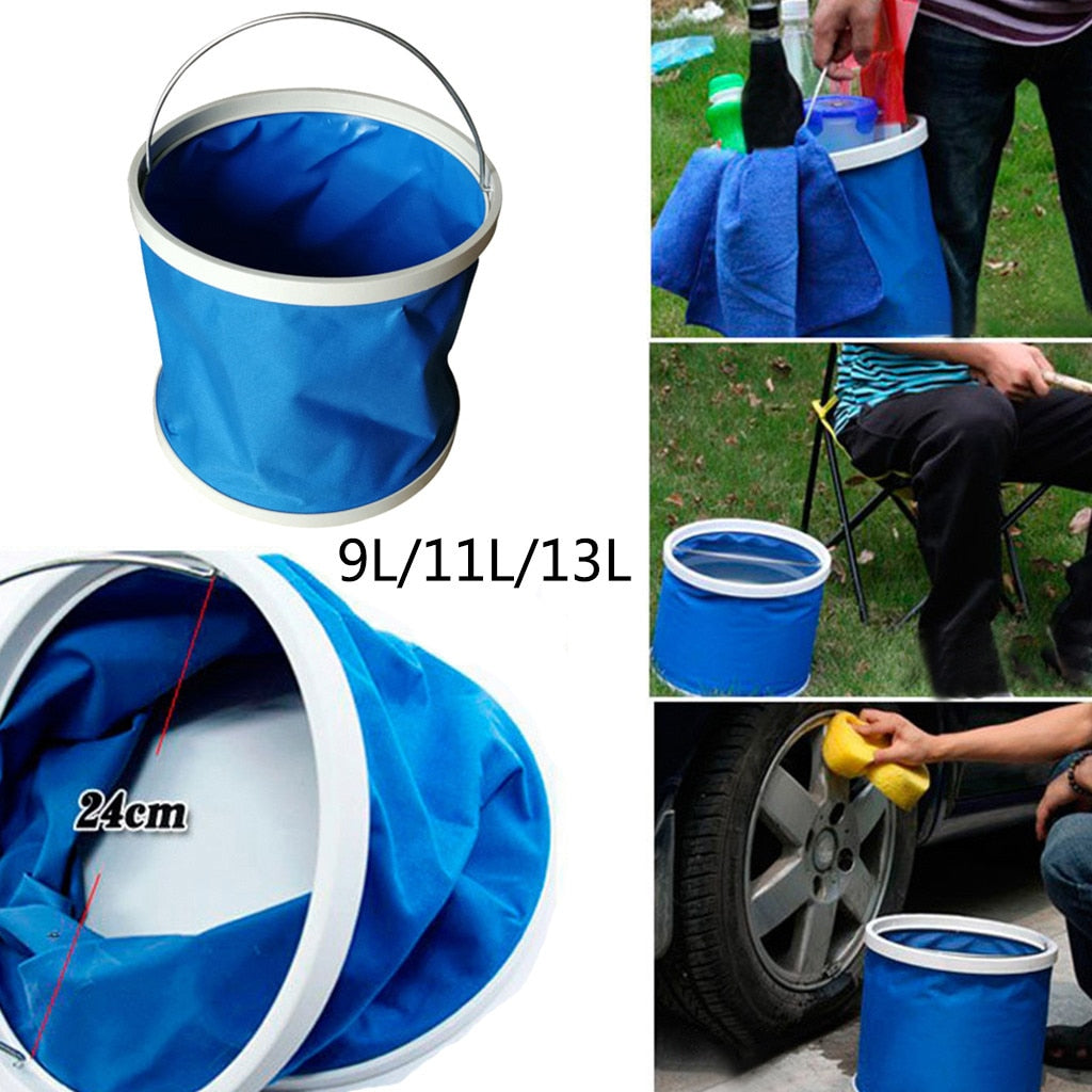 Thickening Portable Folding Bucket Outdoor Camping Fishing Bucket Car Storage Container Car Wash Bucket Cleaning Tools #LR5