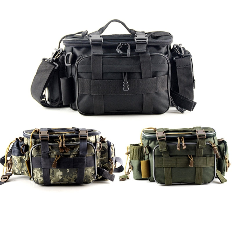 Fishing Tackle Bags Multifunctional Fishing Lures Reel Storage Case Outdoor Single Shoulder Bags Crossbody Waist Pack Pesca
