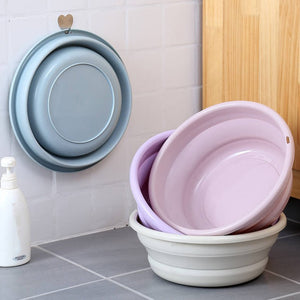 Folding Basin Portable Silicone Folding Bucket Camping Washbasin Collapsible Fishing Car Wash Bucket