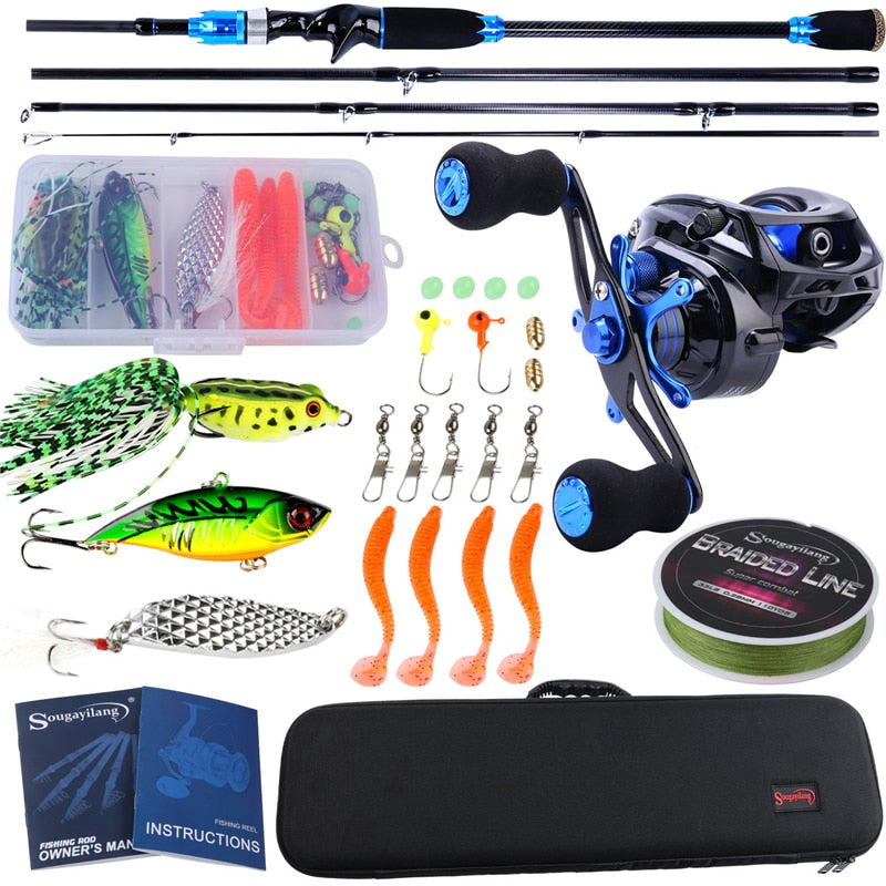 Rod and Casting Reel Set 100M Fishing Line Lures Hooks