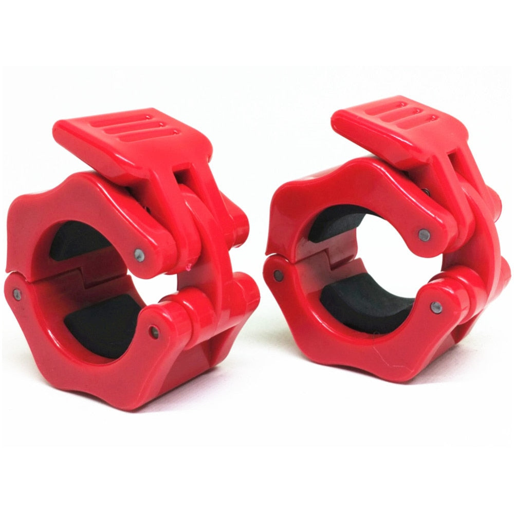 Weight Lifting Dumbbell Collar Olympic Barbell Spinlock Clips Red