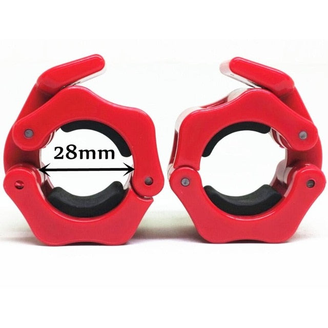 Weight Lifting Dumbbell Collar Olympic Barbell Spinlock Clips Red