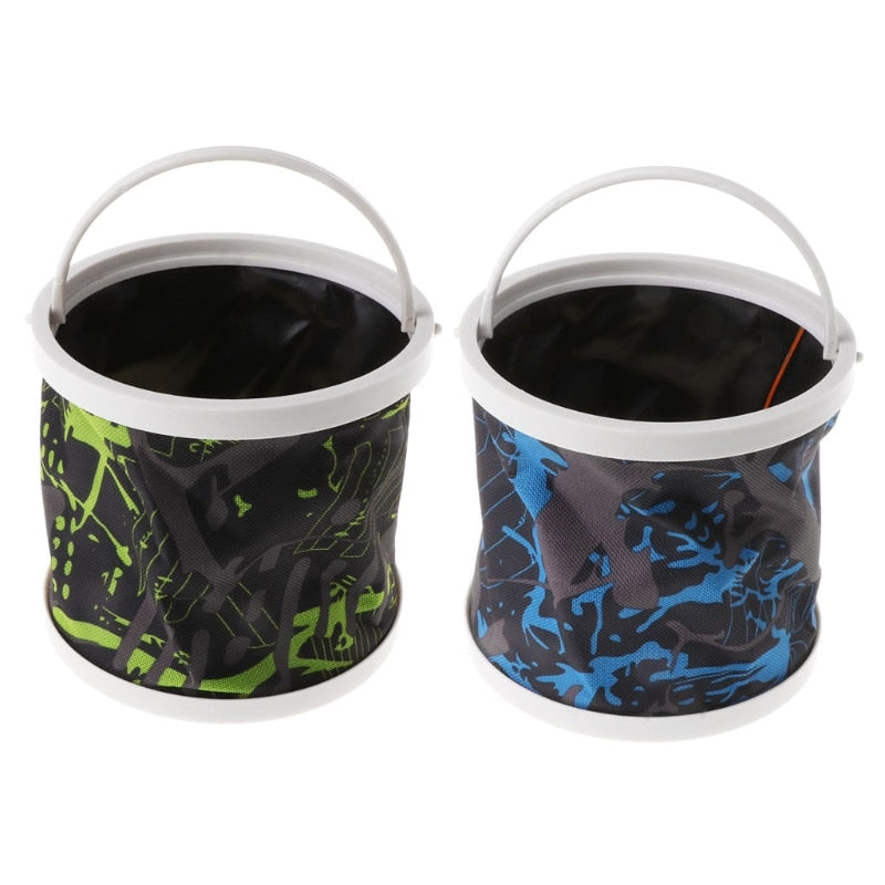 Fishing Bucket Canvas Round Folding Outdoor Portable 14cm Storage Camping Hiking Fishing Tackle Tools