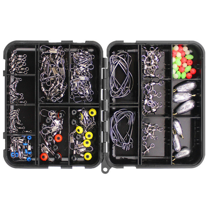 160pcs Fishing Accessories Kit Set With Fishing Tackle Box Including Fishing Sinker Weights Fishing Swivels Snaps Jig Hook Pesca