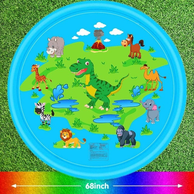 170cm Kids Inflatable Water spray pad Round Water Splash Play Pool Playing Sprinkler