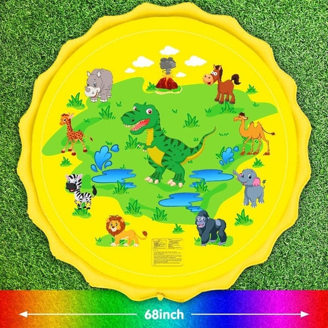 170cm Kids Inflatable Water spray pad Round Water Splash Play Pool Playing Sprinkler