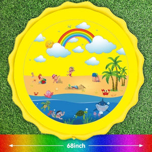 170cm Kids Inflatable Water spray pad Round Water Splash Play Pool Playing Sprinkler