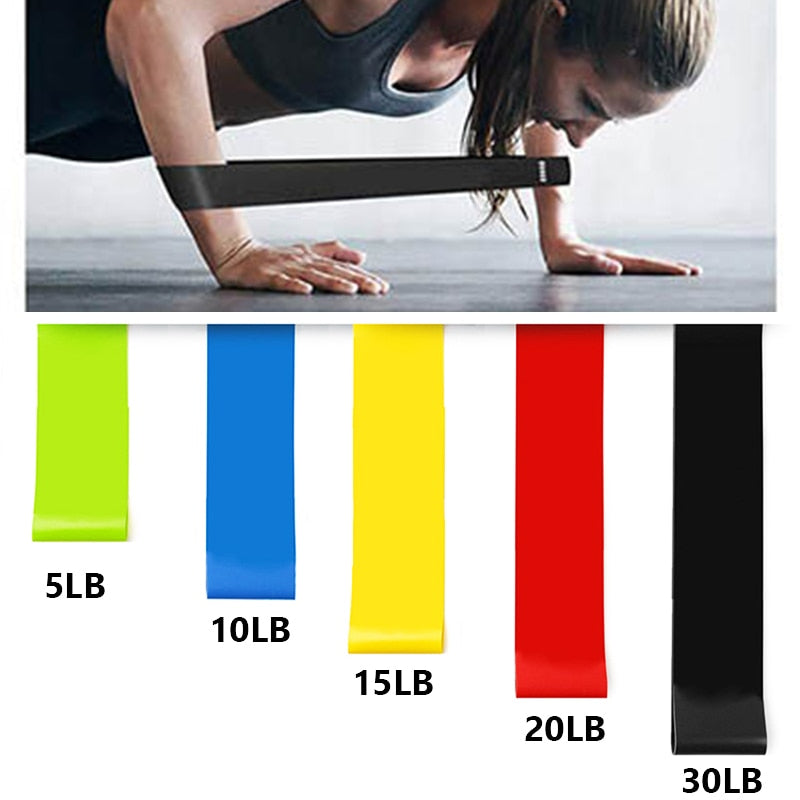 5PCS Yoga Resistance Rubber Bands Fitness Equipment 0.35mm-1.1mm