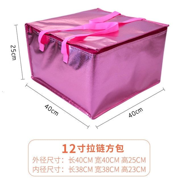 4 "6" 8 "12"Pink Color PortableBags Thick Aluminum Foil Picnic Lunch Box