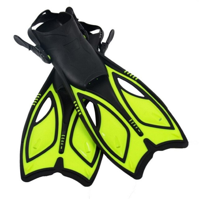 1pair Adjustable Strap Long Flippers Training Adult Kid Silicone Water Sport Diving Fin Swimming Outdoor Snorkeling Underwater