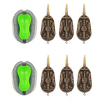 Carp Fishing Inline Flat Method Feeder Portable 3+1 Inline Method Carp Flat Method Feeder Fishing Bait Basket Feeders Mould Set