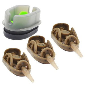 Carp Fishing Inline Flat Method Feeder Portable 3+1 Inline Method Carp Flat Method Feeder Fishing Bait Basket Feeders Mould Set