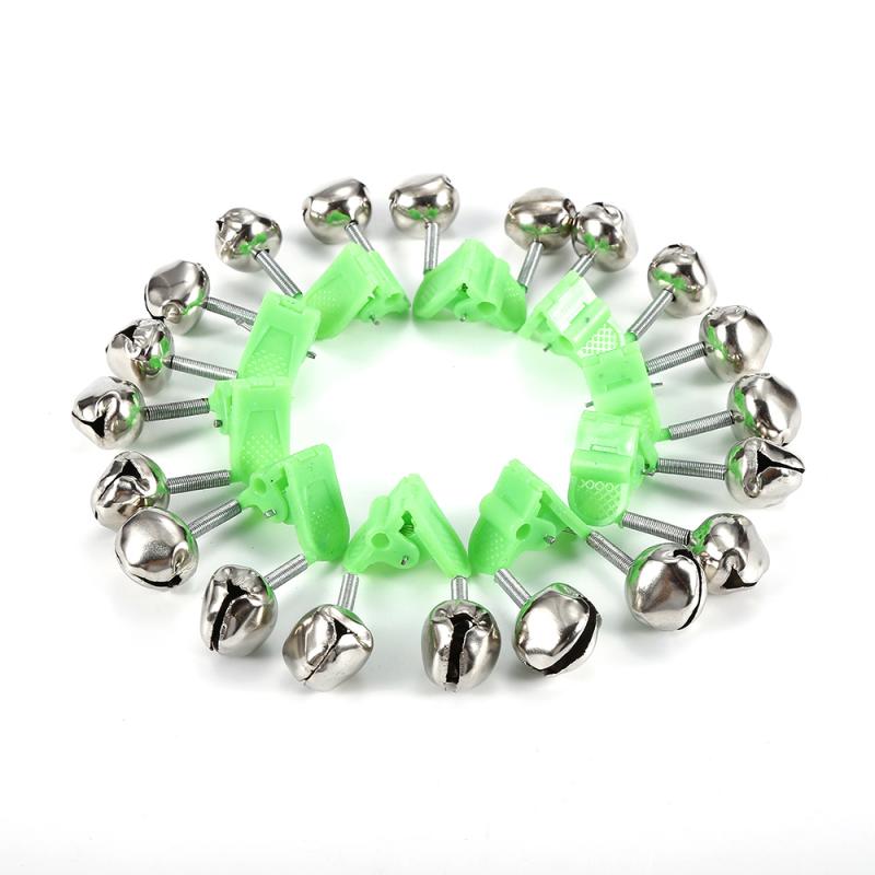 2020 10pcs Professional Outdoor Fishing Bite Alarms Fishing Rod Bells Fishing Accessory Rod Clamp Tip Clip Bells Ring