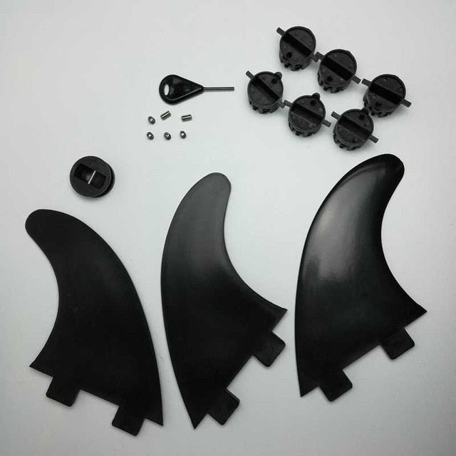 Fcs Surfboard Fins Surf Fin Surfing Fins Medium Size Thrusters With Accessories Leash Plug Fin Plugs Screw & Key (3pcs)