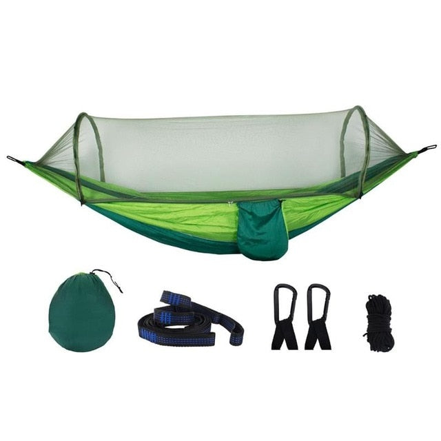 Portable Outdoor Camping Hammock with Mosquito Net Parachute Fabric Tent Backpacking Travel Survival Hunting Sleeping Bed hot