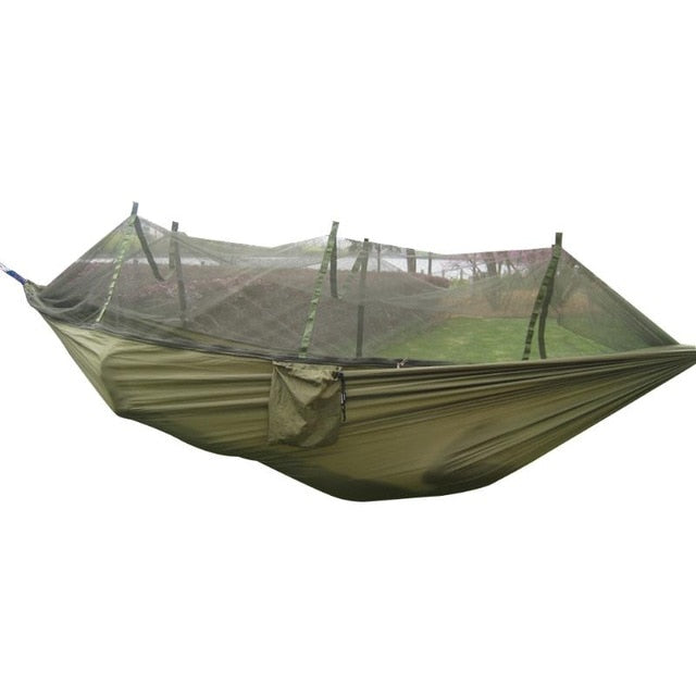 Portable Outdoor Camping Hammock with Mosquito Net Parachute Fabric Tent Backpacking Travel Survival Hunting Sleeping Bed hot