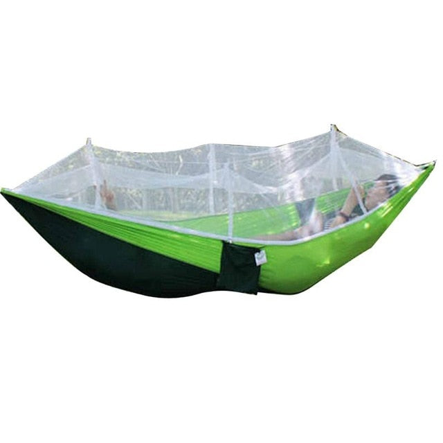 Portable Outdoor Camping Hammock with Mosquito Net Parachute Fabric Tent Backpacking Travel Survival Hunting Sleeping Bed hot